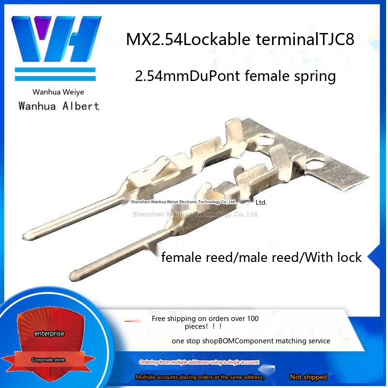 2.54mm Dupont Reeds Female Male Pins Plugs Cold Press MX2.54 Lockable ...