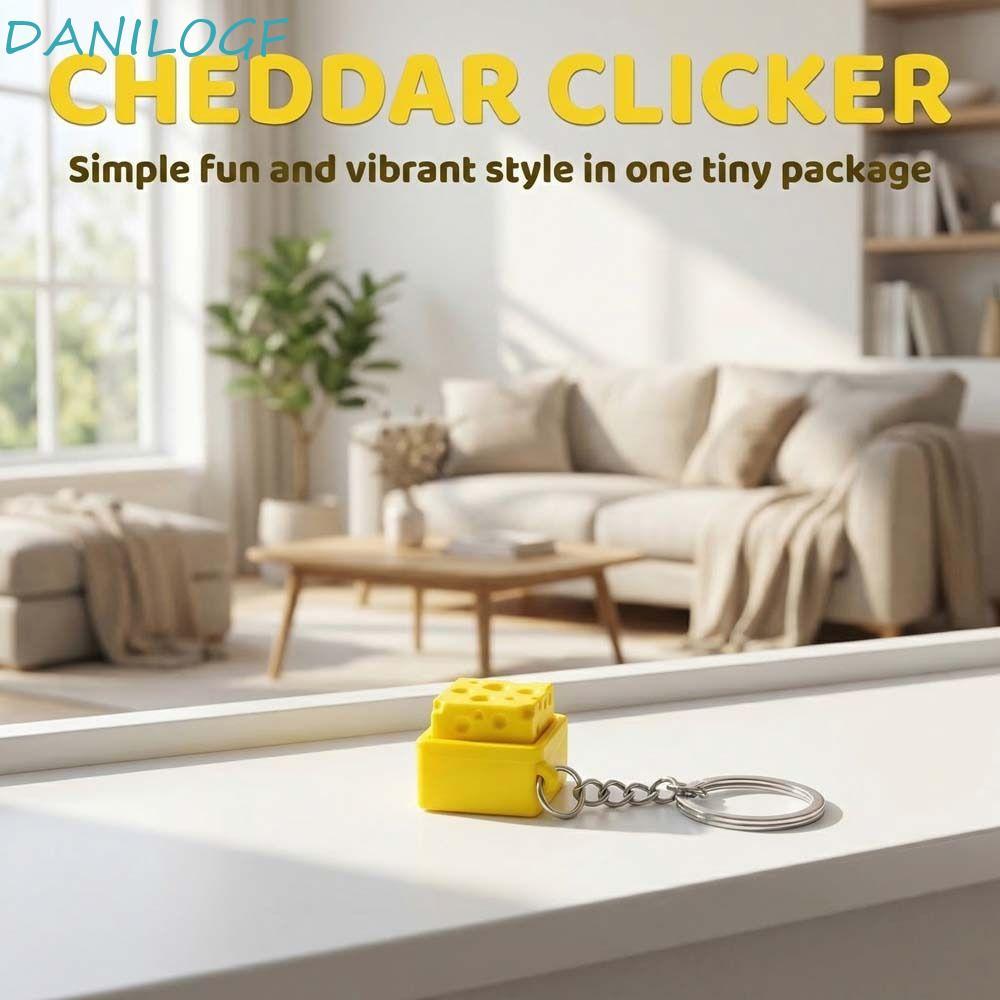 DANILOGF Cheese Clicker Fidget Keychain, Portable Funny Cheese Keyboard ...
