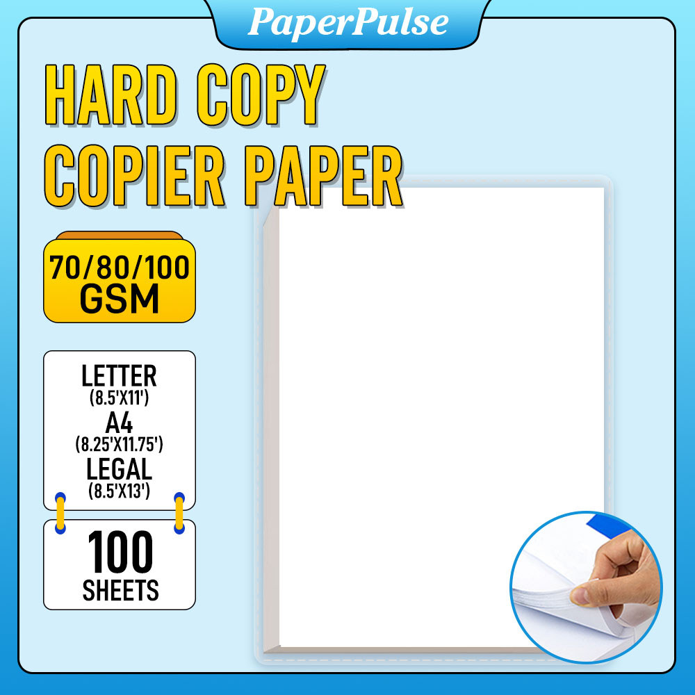100Pcs Hard Copy Bond Paper Short / A4 / Long High Quality 70gsm ...