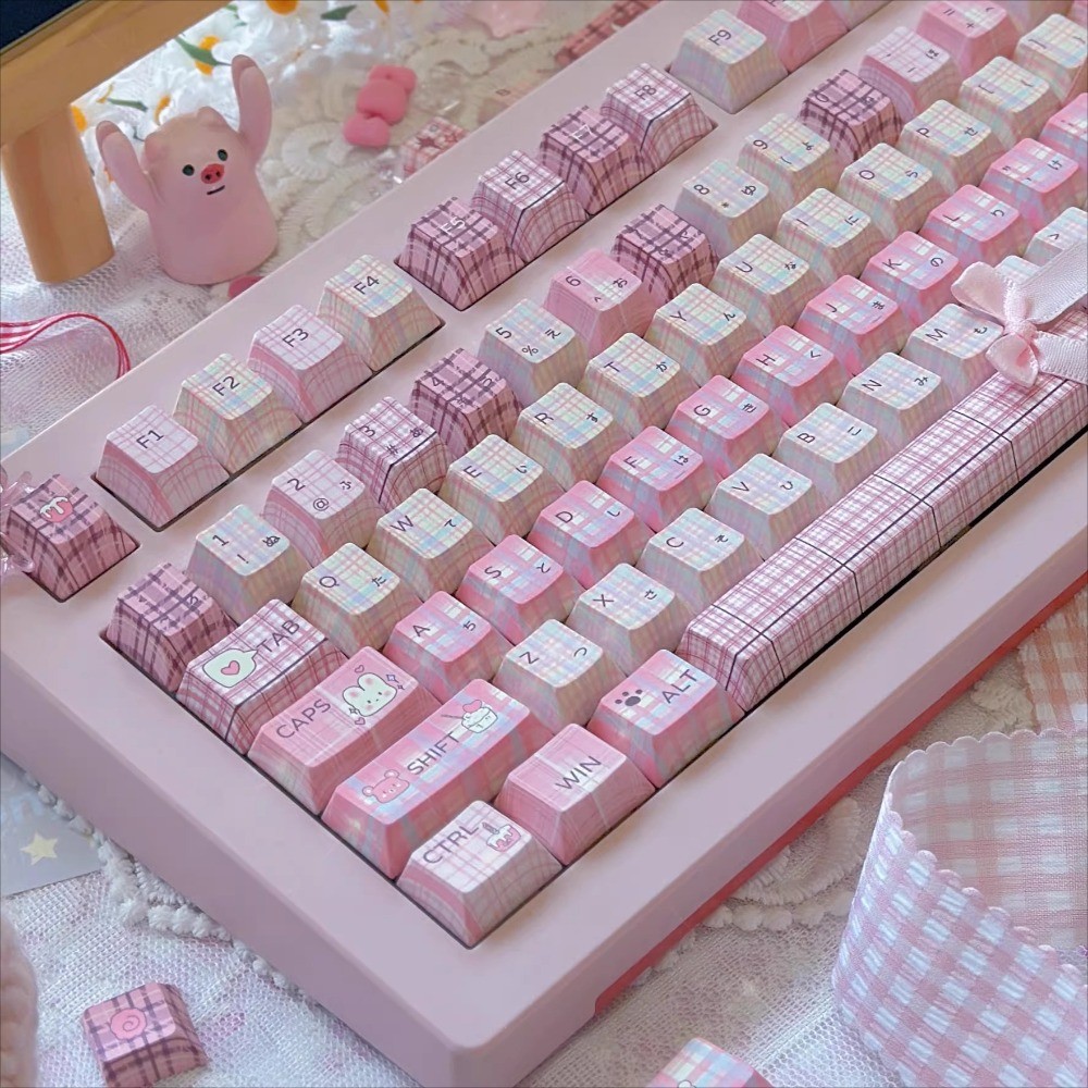 JK Girl Keycaps Cherry Profile 120 Keys PBT Cute Uniform Keycaps Dye ...