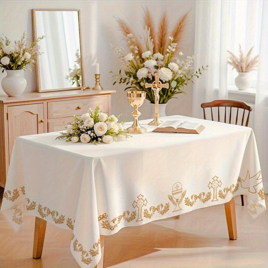 Holy Week Church Altar Tablecloth White Purple | Shopee Philippines