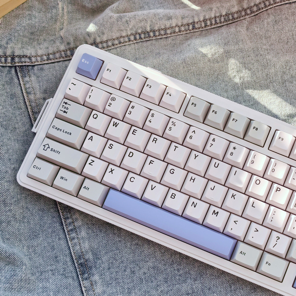 128 Keys White Grey Double Shot PBT Keycaps Cherry Profile Custom ...