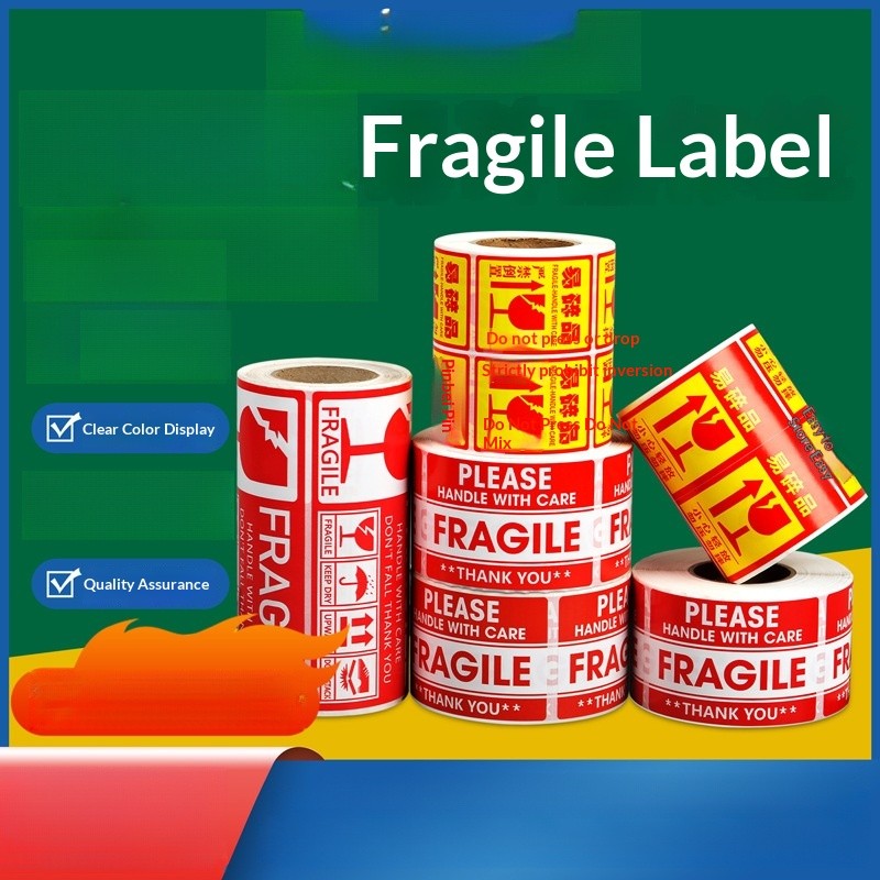 Transport Packaging Reminder Label Fragile Label Packaging Carefully ...