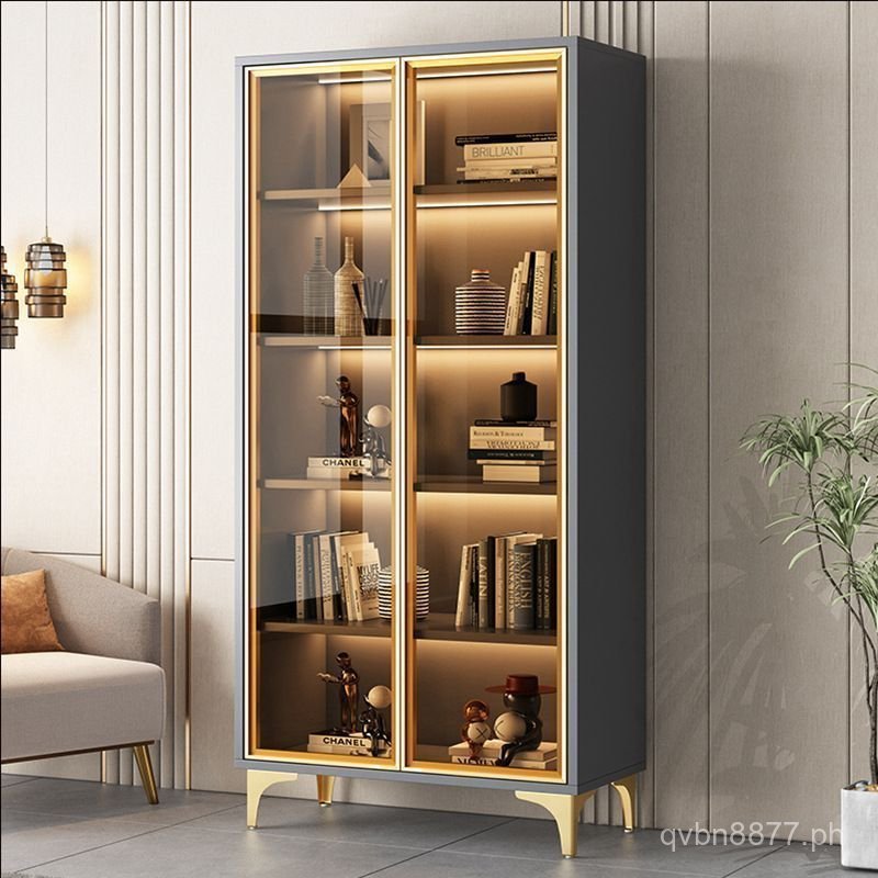 Solid Wood Multi-layer Bookshelf for Living Room, Transparent ...
