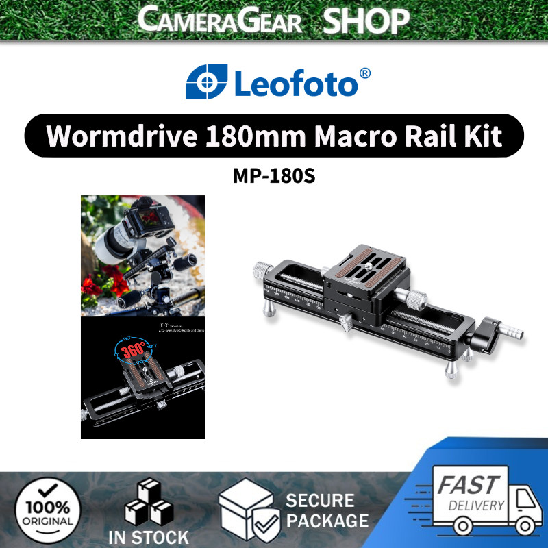 Leofoto MP-180S 180mm Macro Focusing Rail with Rotating Arca-Type QR ...