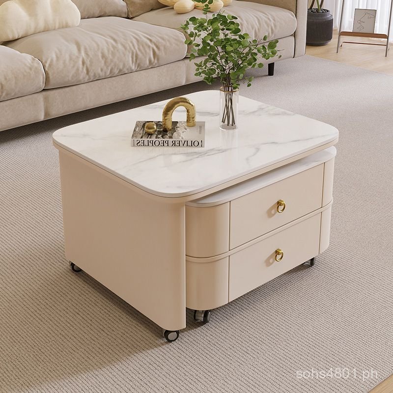 Retractable Square Home Luxury Living Room Combination Cream Coffee ...