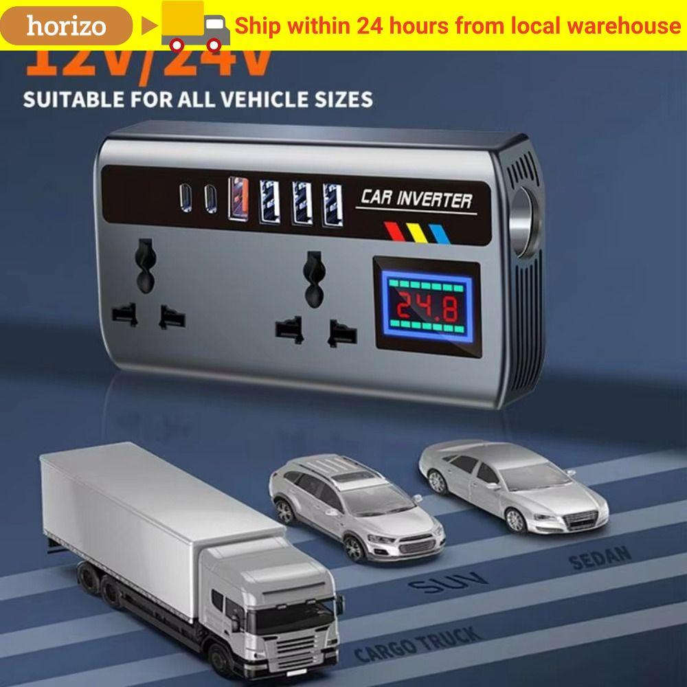 HORIZO Car Inverter, with 6 USB Ports 12V/24V To 220V Power Converter ...