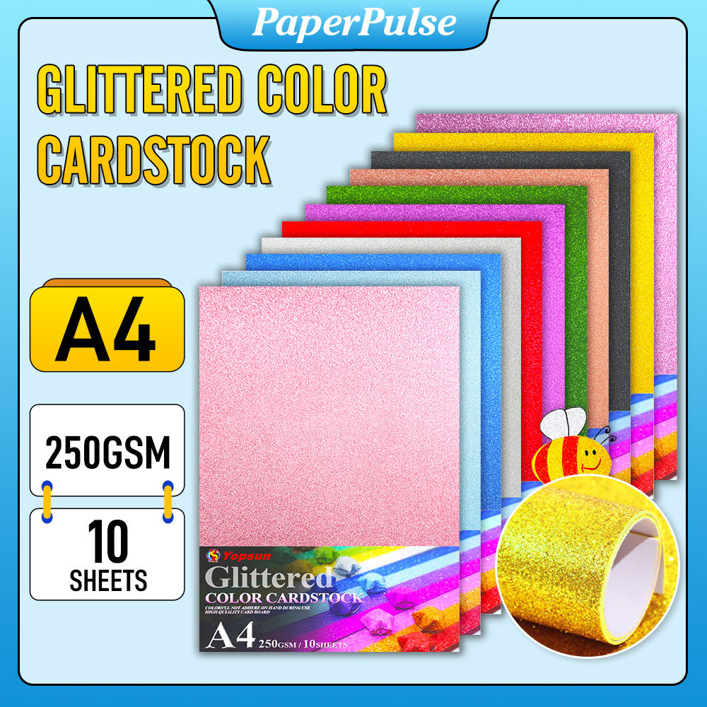 10pcs Glittered Paper Cardstock Paper Board Card Thick Color Paper ...