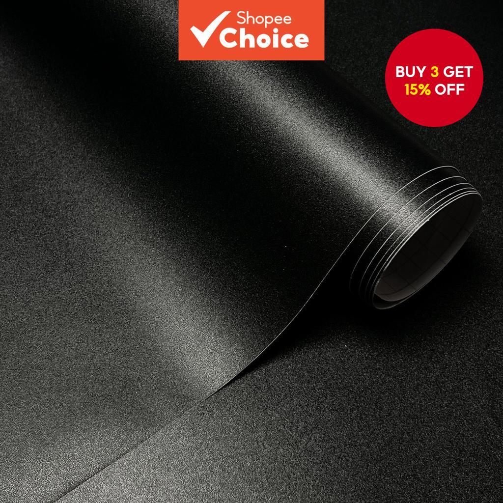 Matte Frosted Black Vinyl Wrap Film Roll With Air Release Self Adhesive ...