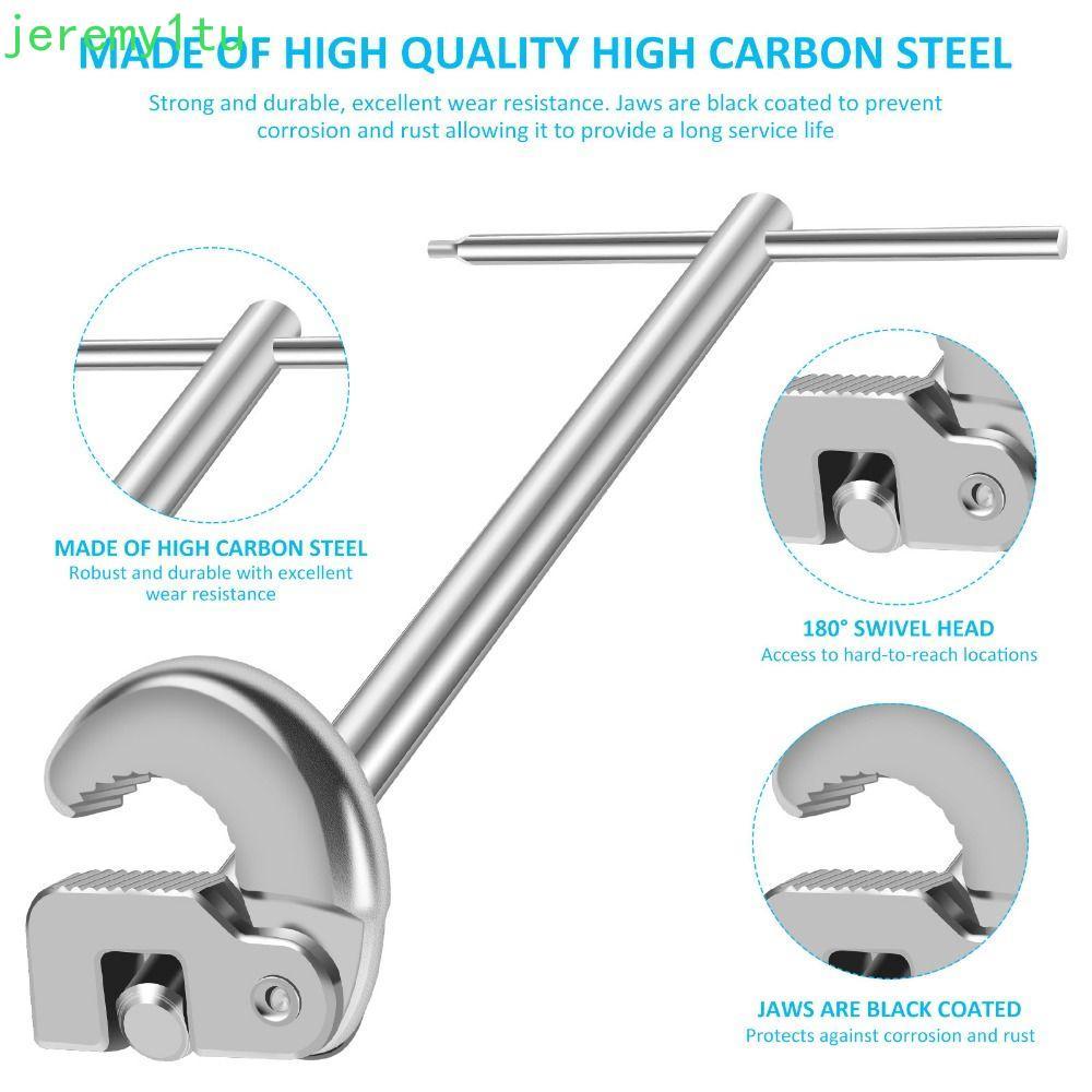 JEREMY Basin Wrench, 11 Inch 180 Degree Rotating Tap Nut Spanner ...