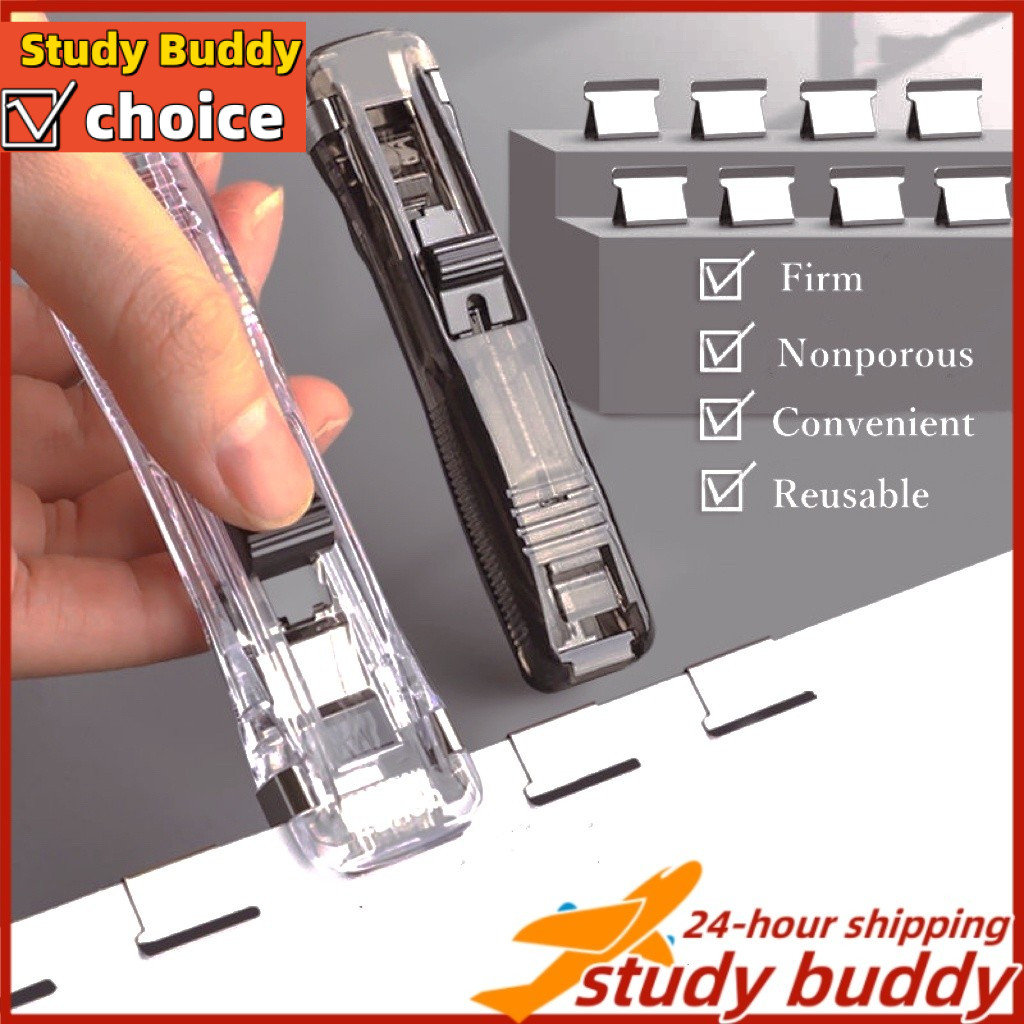 Friendly Folder Stapler Portable Push Clamp Paper Binder Reusable ...