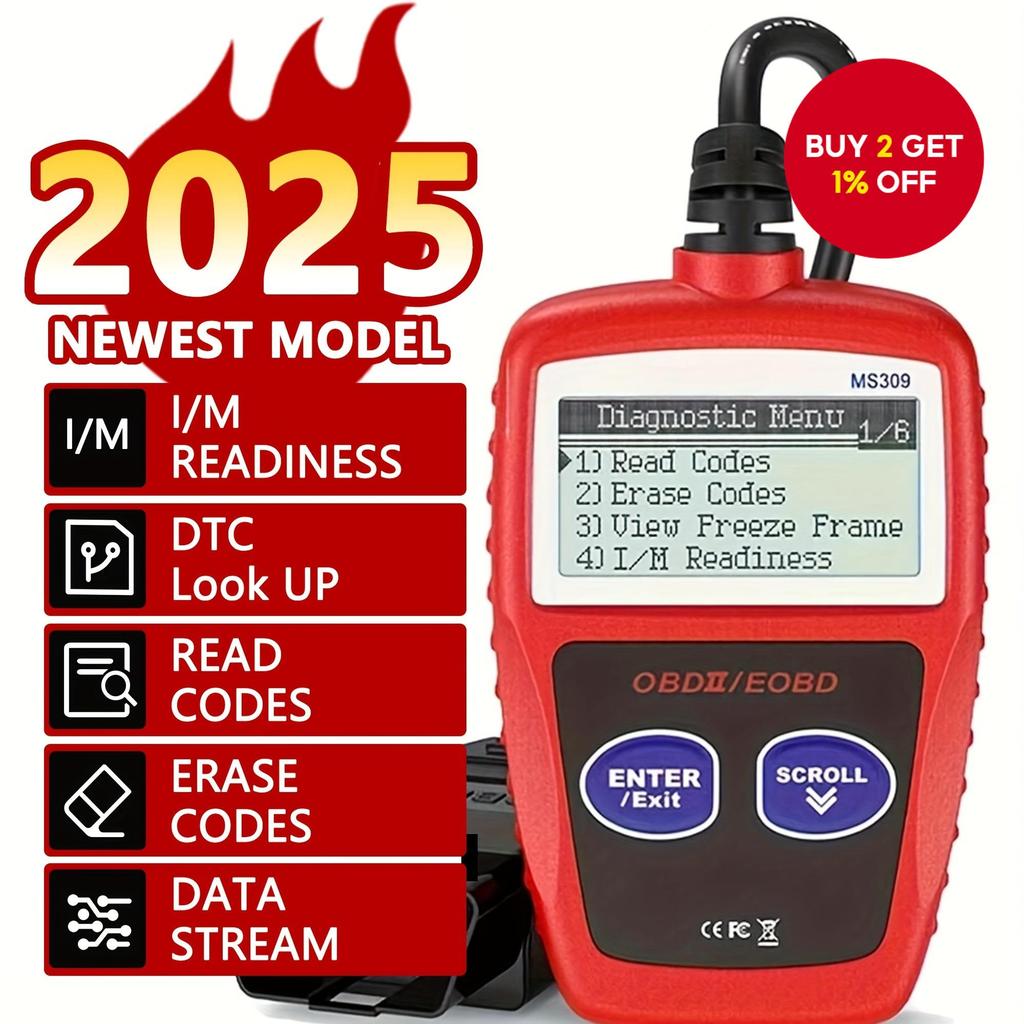 OBD2 Scanner MS309 Universal Car Engine Fault C-o-d-e Reader, Check ...