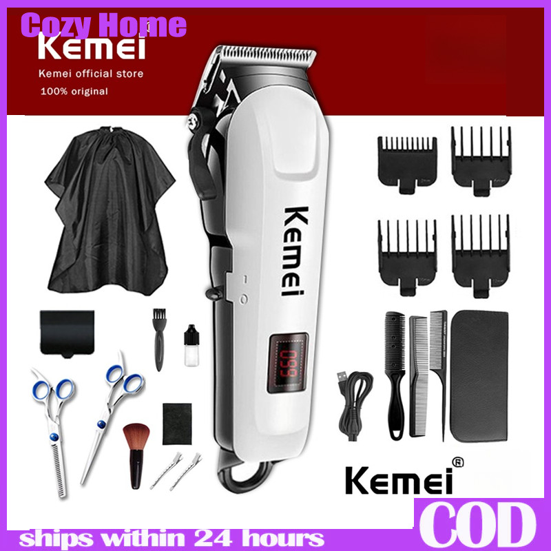 Kemei Razor Hair Cut Rechargeable Hair Clipper Cordless Electric Shaver ...