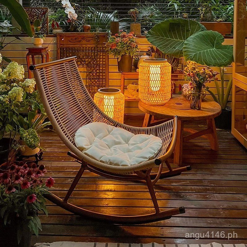 Chair Balcony Outdoor Rocking Chair Courtyard Lazy Garden Rattan Chair ...