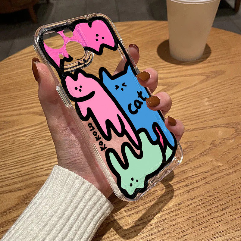 Graffiti Cat Case for IPhone 17 16 15 13 14 12 11 Pro MAX XS MAX XR X 7 ...