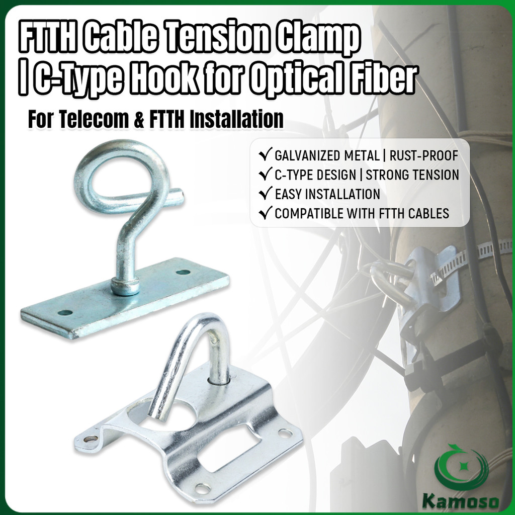 K.O. FTTH/FTTX Fiber Optic Cable Hanger Hook Pole Fiber Cable C Clamp ...