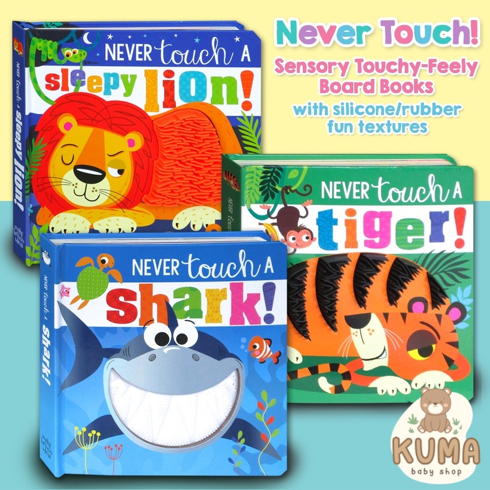 Never Touch Sensory touchy feely books with adorable silicon/rubber ...