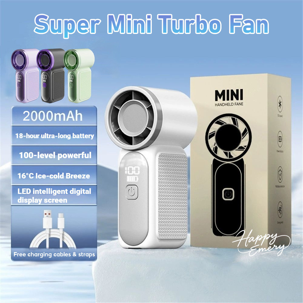 3.5 Inch Super Mini Handheld Turbo Fan High Speed Strong Wind Personal ...