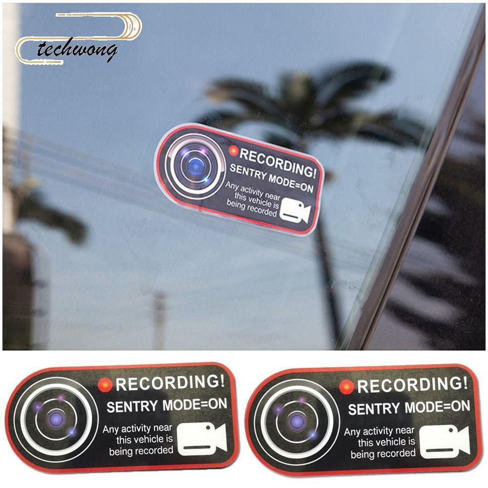 TECHWONG Recording Warning Sticker, 10*4.5cm Sentinel Mode Alarm System ...