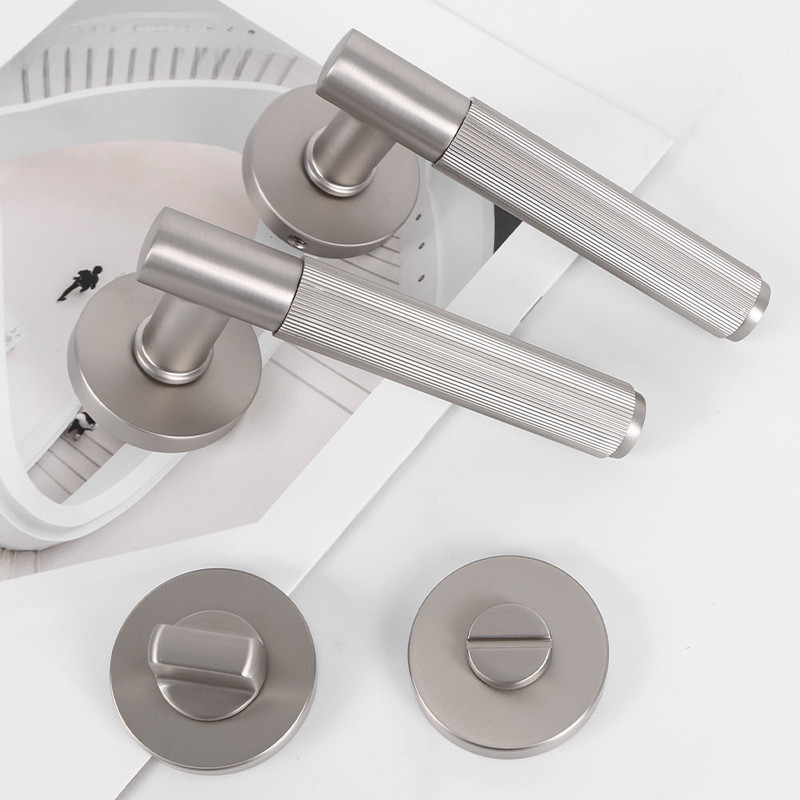 Italian Handle Lock Light Luxury Knurled Door Lock Silent Magnetic Door ...