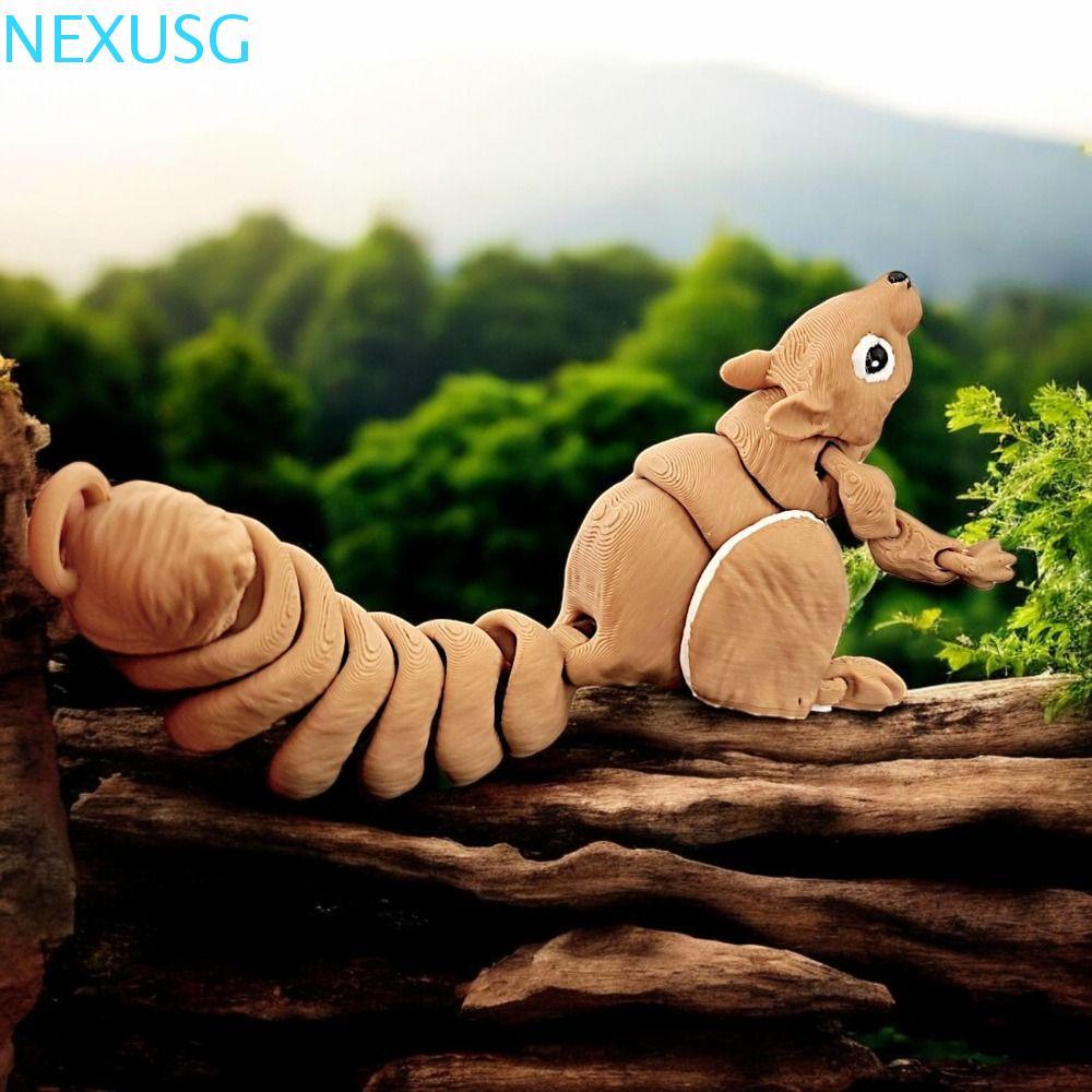 NEXUSG Squirrel Model Toys, Movable Joints Cartoon 3D Printed Squirrel ...