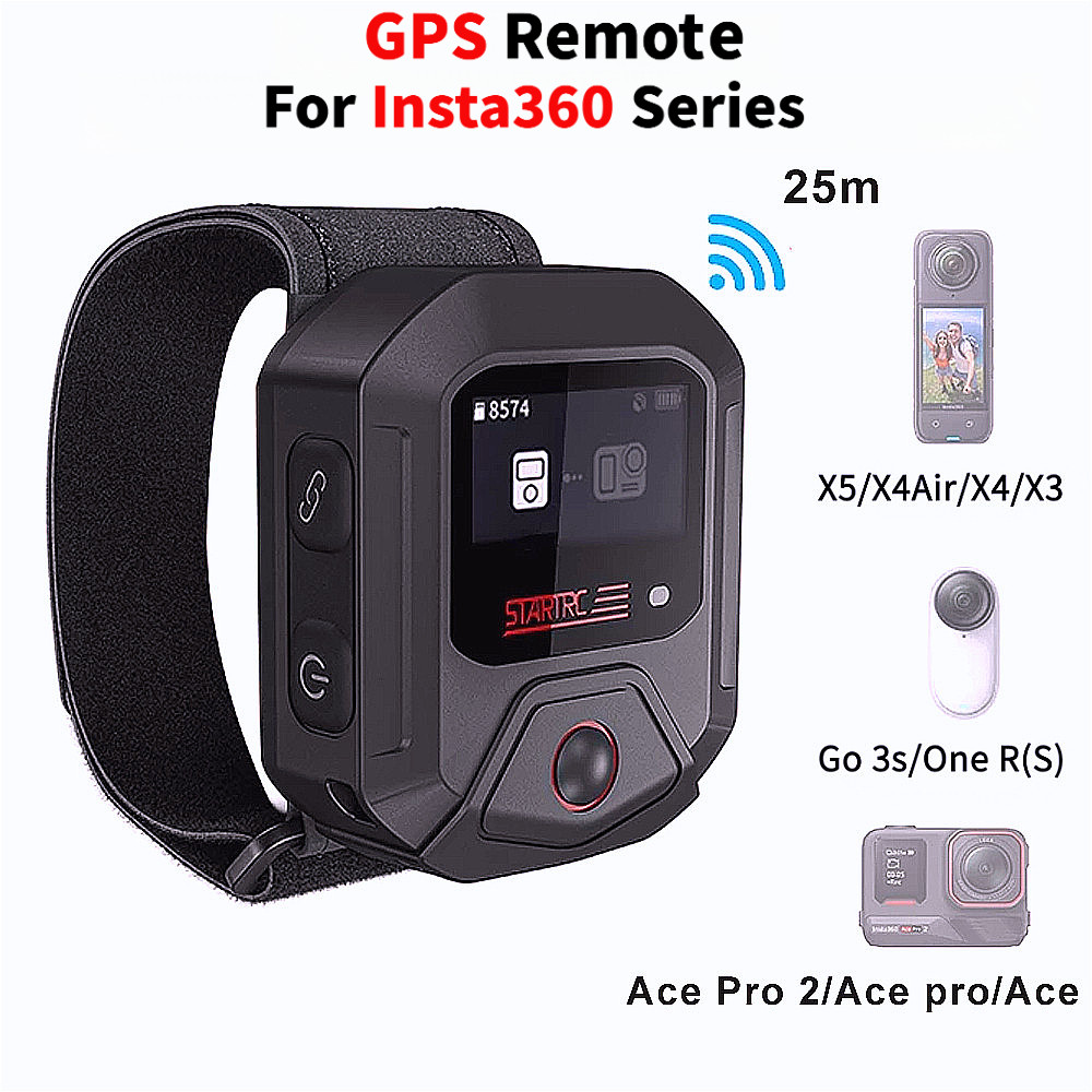 GPS Bluetooth Remote Control For Insta360 X5, X4Air, X4, X3, ACE, ACE ...