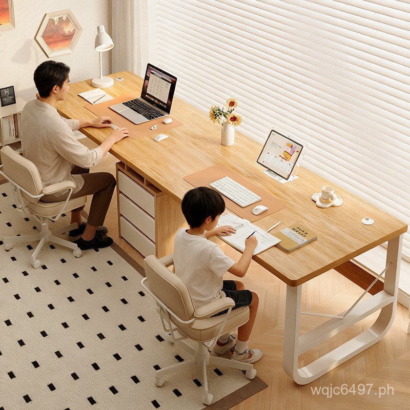 Simple Desk with Extendable Drawers, Workbench, Computer Desk, Storage ...