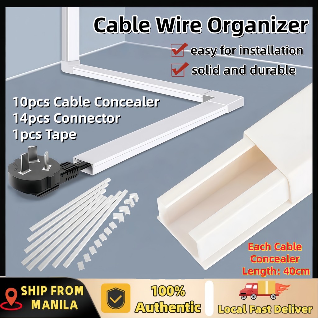[Free tape] 10PCS Wall Cable Cover/Cable Concealer/Cable Organizing ...