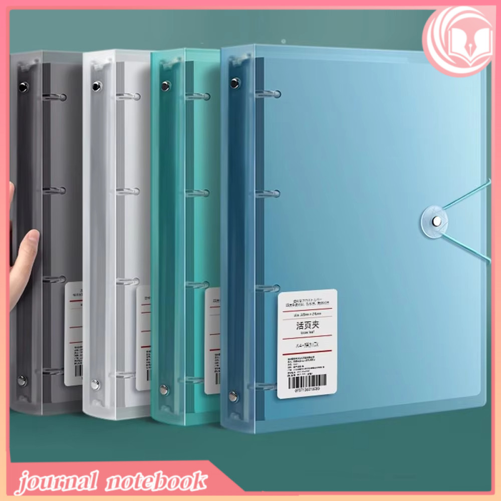 A4 Transparent Binder D-Type Punch Folder Office Storage File Ring 4 ...