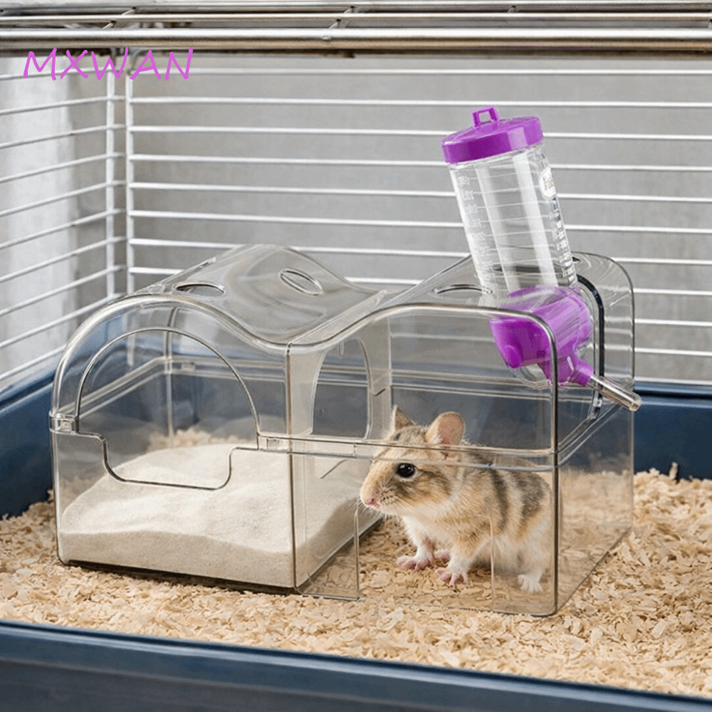 MXWAN Hamster Hideout, 3 in 1 Acrylic Hamster House Habitat, Small Pet ...
