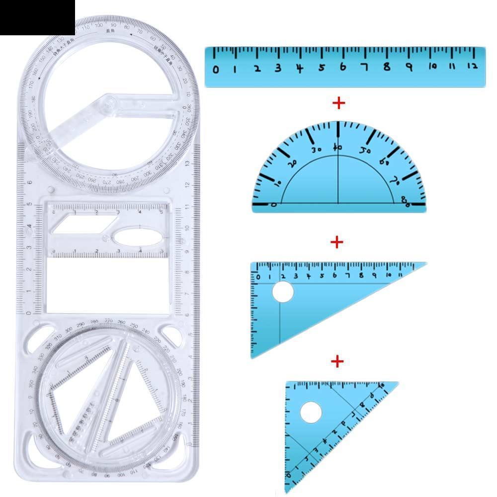 FUHUI Drawing Ruler, Activity Angle 360 ° Movable Geometry Ruler ...