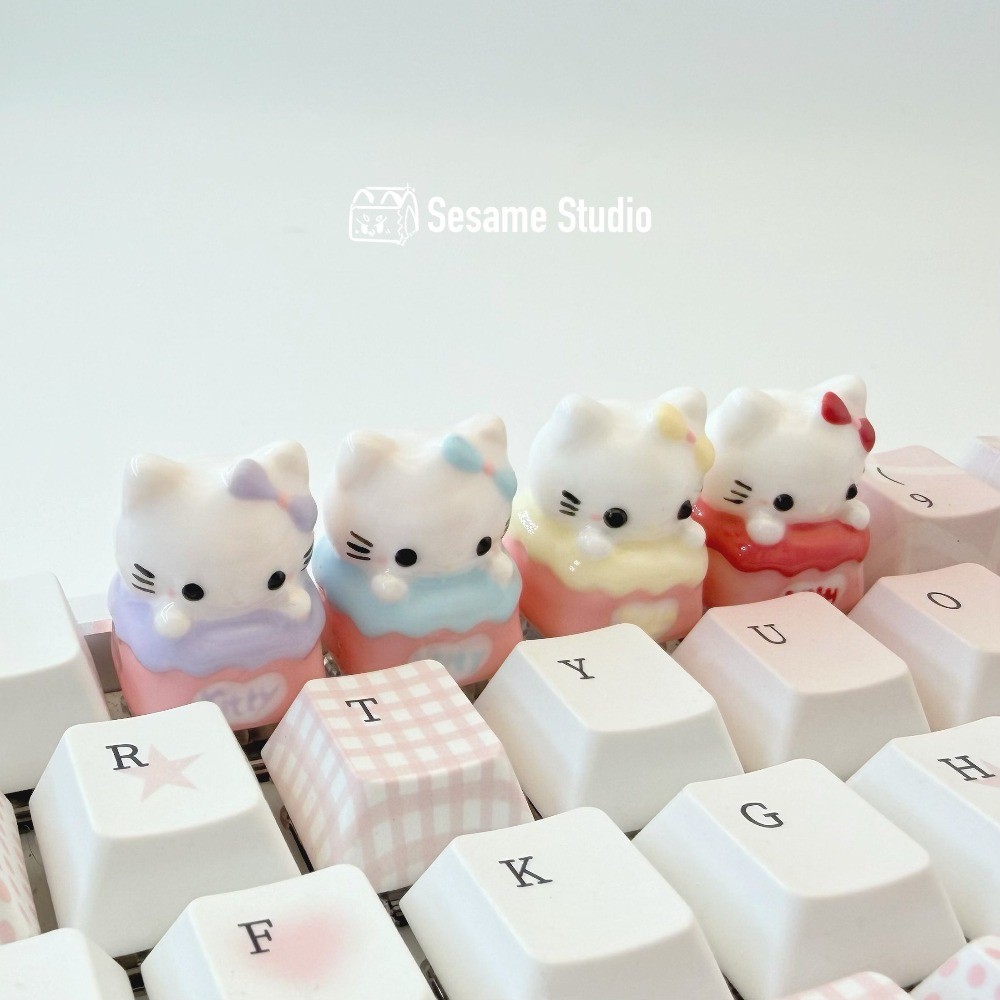 Hello Kitty Keycap Personalized Cute Cartoon Mechanical 3D Handmade ...
