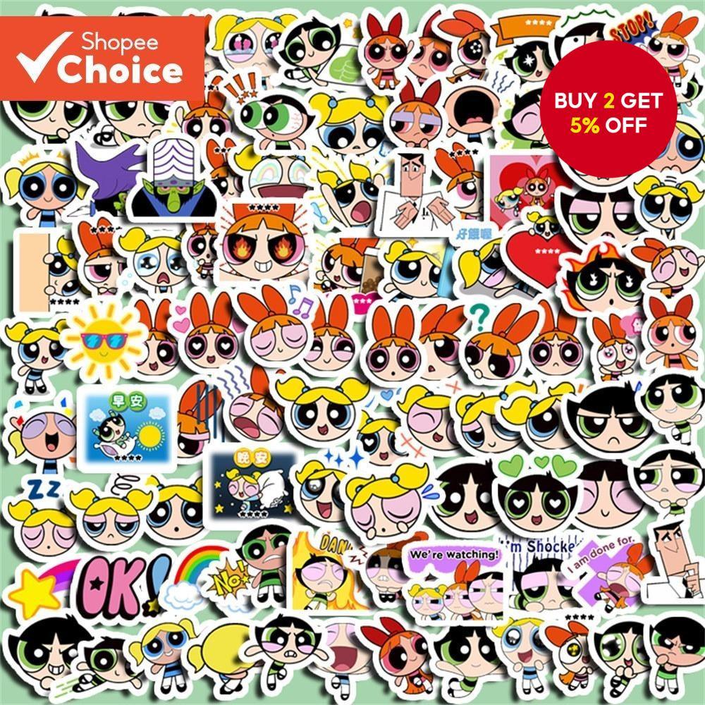 100pcs Cute The Powerpuff Girls Stickers Diy Computer Washi ...