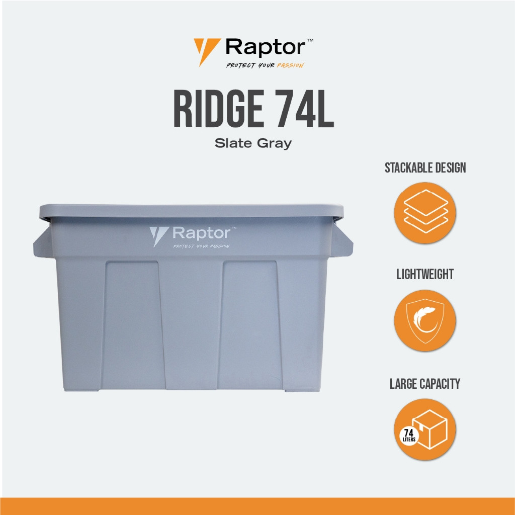 Raptor Storage Ridge Box 74L Stackable Design Large Capacity | Shopee ...