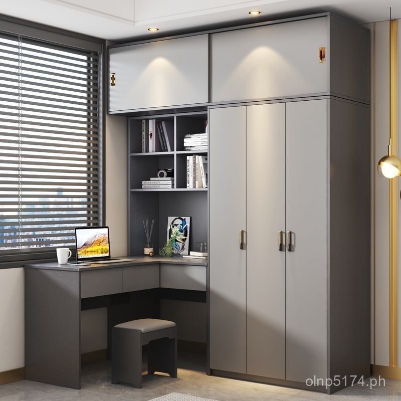 Corner Wardrobe Bedroom Desk Student Solid Wood Small Apartment ...