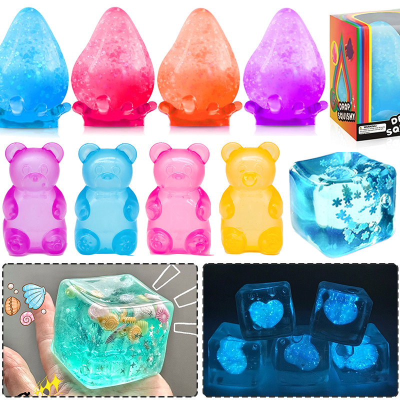 Schylling NeeDoh Nice Cube Squishy Frosted Fidget Toy Ocean Island ...
