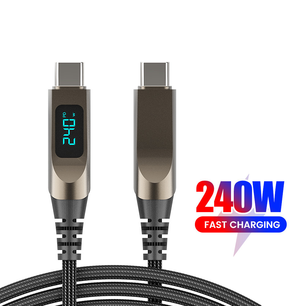 Twitch PD240W Digital Display Type C to Type C Cable Zinc Alloy 5A Dual ...