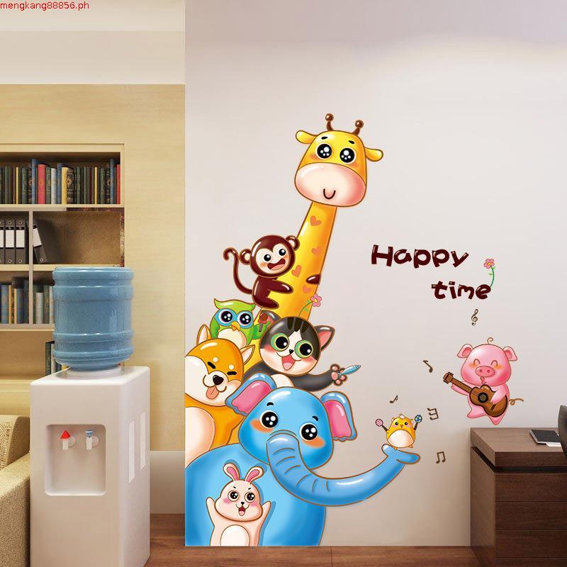 Cartoon Animals Wall Decoration for Kids Waterproof DIY Wall Sticker ...