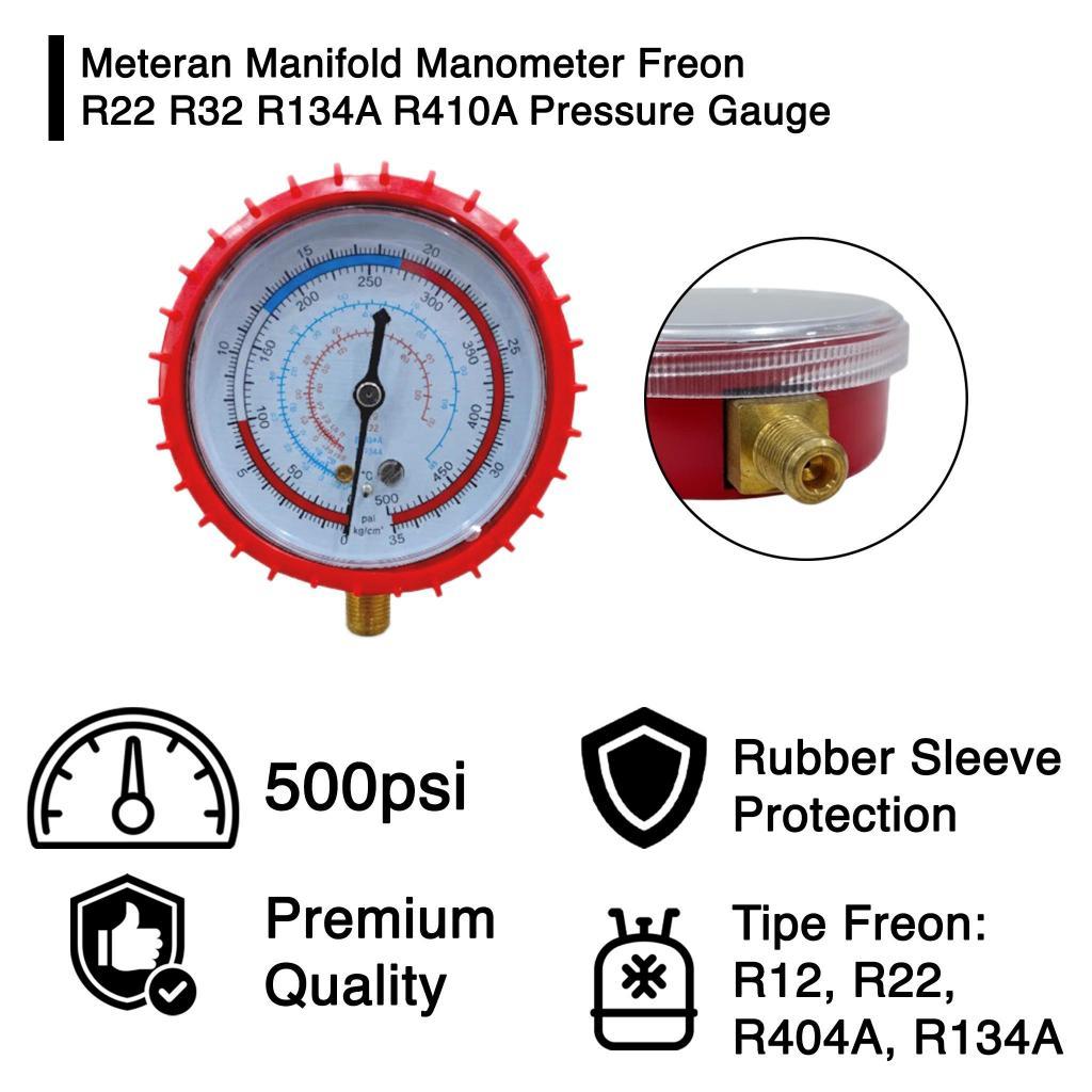 Manifold Manometer Freon R22 R32 R134A R410A Pressure Gauge | Shopee ...