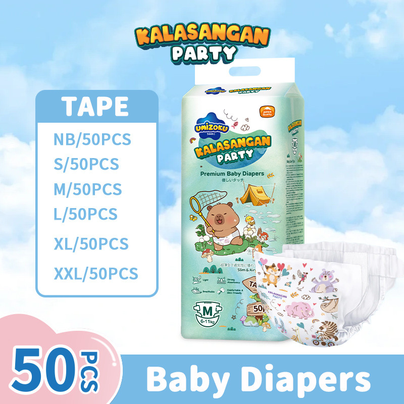 TOOSHYPUFF 50pcs Baby Diaper Korea Ultra thin Diaper All Size NB S M L ...