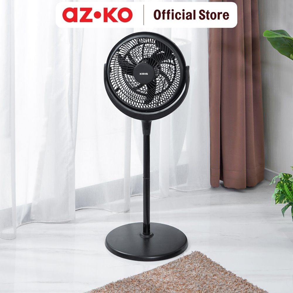 AZKO Kris 12 inch Standing Fan 2 In 1 45 Watt - Black Standing Fan Air ...