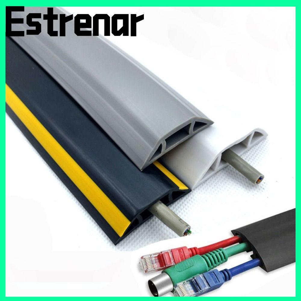 ESTRENAR Floor Cord Cover PVC Cable Concealer Manage Electric Wire Slot ...