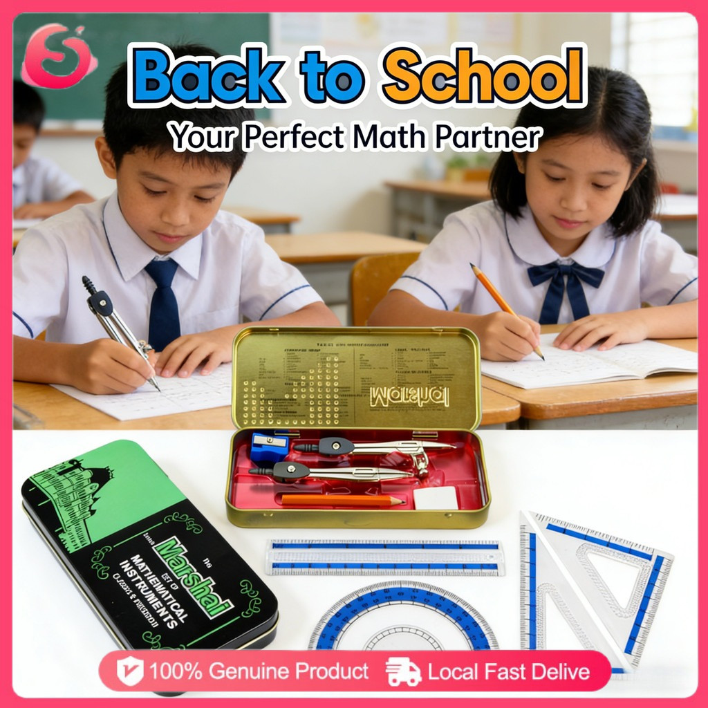 9-Pieces Ruler Set Triangle Ruler Protractor Rubber Compass for ...