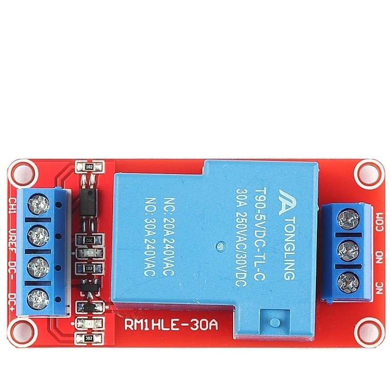 1-way 30A relay module with optocoupler isolation supports high-level ...