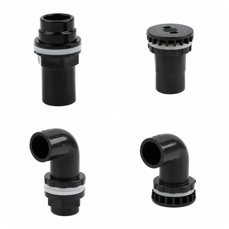 1PC Black I.D 20/25/32/40/50mm PVC Aquarium Drain Joints Water Tank ...