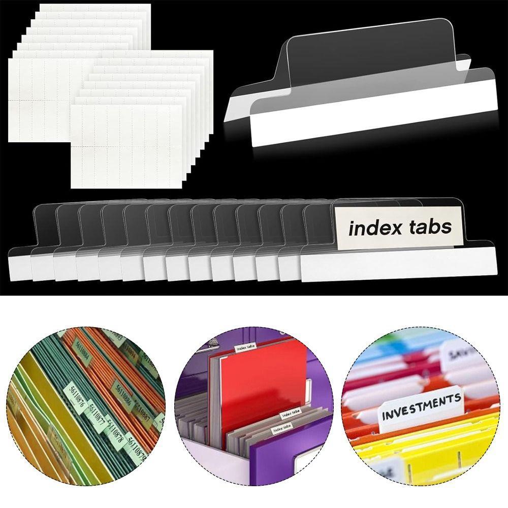 GOGOASDGRF 25pcs Index Tabs, Self-adhesive Index Label File Storage ...