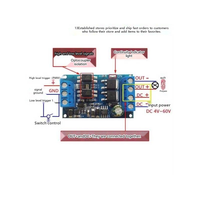 Voltage High Power MOSFET Trigger Drive Module PWM Regulation ...