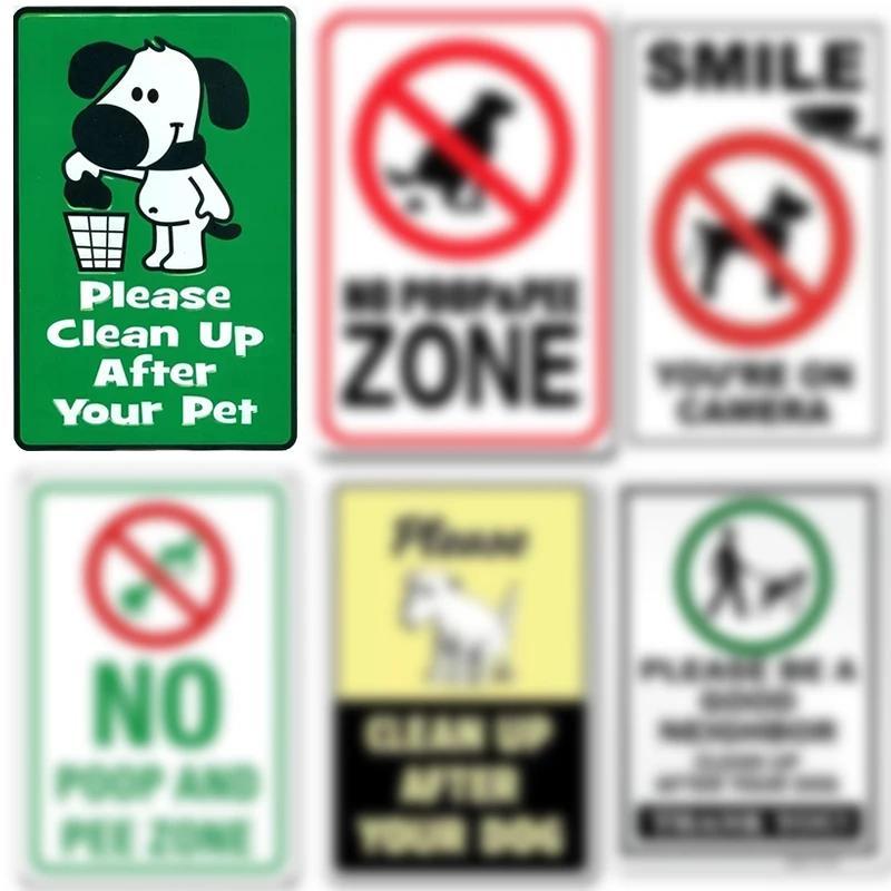 pc Please Pay Attention To The Aluminium Plate Sign No Dog Poop Sign ...