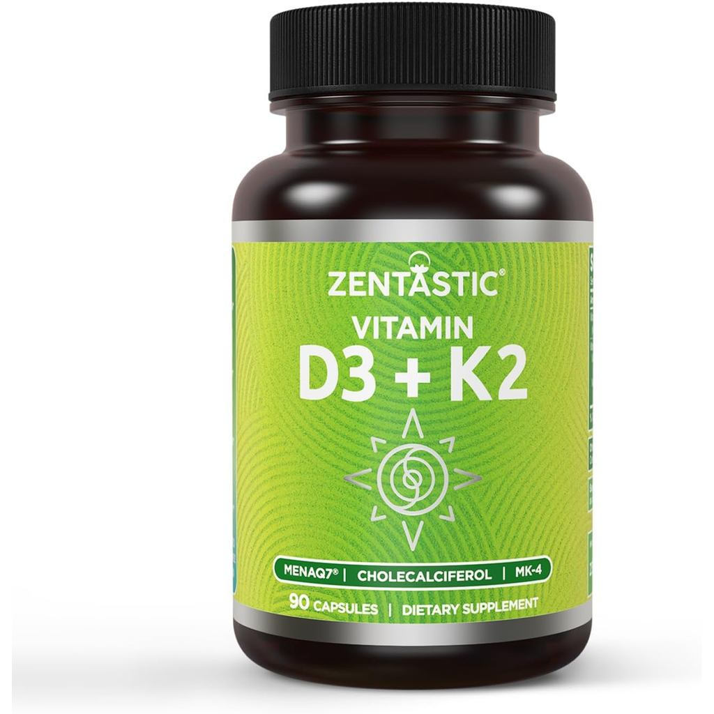 Zentastic Vitamin D3 K2, 5000IU & 200mcg, Vitamin D & Patented MK7 ...