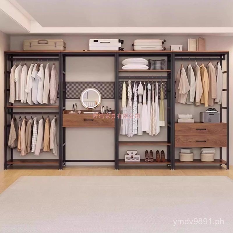 Hanging Clothes Rack Open Combination Storage Bedroom Style Floor ...
